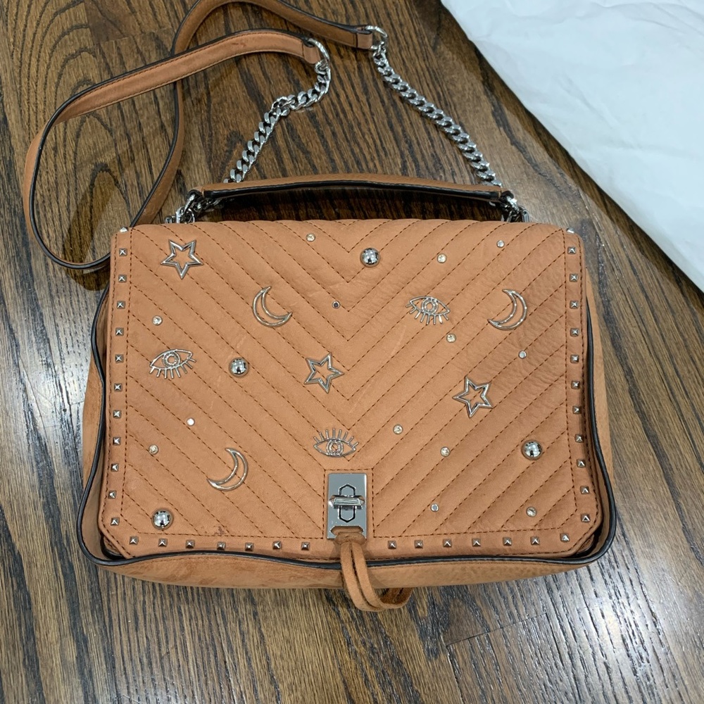 Good Condition Rebecca Minkoff Small Becky Crossbody Bag Brown Tan